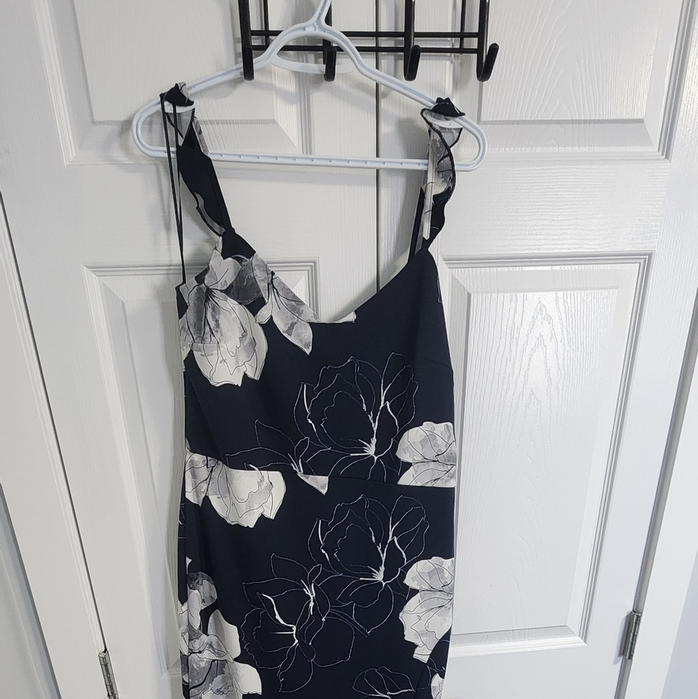 Floral Black and White Maxi Skirt